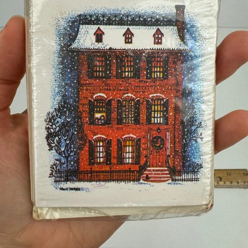 Vtg Unused American Greetings You're invited to an Open House‎ Winter Cards READ